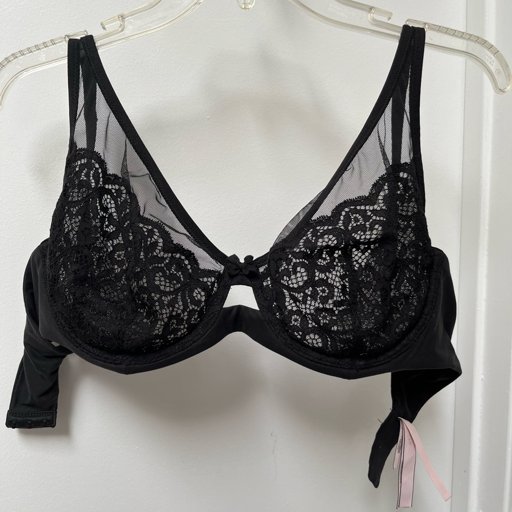 See through black lace Victoria’s Secret bra